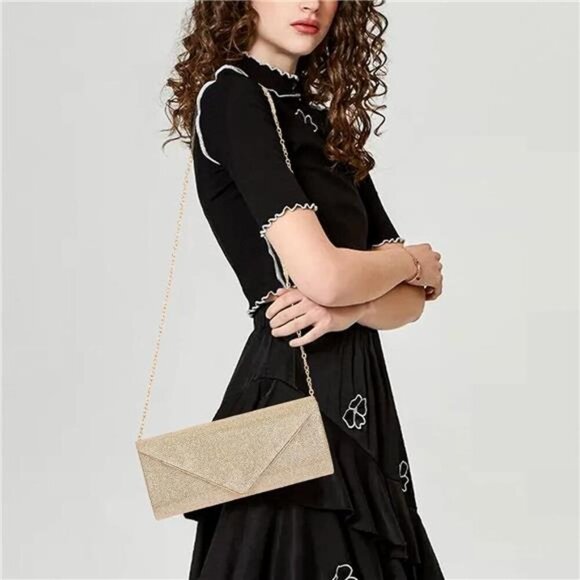 Larcenciel Clutch Purses for Women, Sparkling Envelope Evening Bag with - Picture 2 of 7